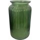 Green Ribbed Vase 