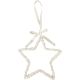 WHITE OPEN HANGING STAR 20cm