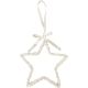 WHITE OPEN HANGING STAR 25cm