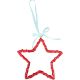 RED OPEN STAR 20cm WITH HANGING LOOP