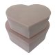Pink Suede Heart Hat Box Set of Two 