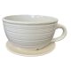York Ceramic Tea Cup & saucer in White 