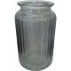 Grey Ribbed Vase 
