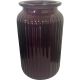 Purple Ribbed Vase 