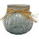 CLEAR PUMPKIN VASE (16.7cm) + RUFFIA BOW