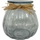 CLEAR PUMPKIN VASE (18.3cm) + RUFFIA BOW