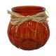 ORANGE PUMPKIN VASE (16.7cm) + RUFFIA BOW