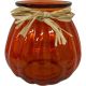 ORANGE PUMPKIN VASE (18.3cm) + RUFFIA BOW
