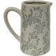 Grey Fleur Stoneware Jug - 9*12*18cm