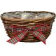 Willow Oval with Tartan Ribbon 25cm