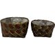 GREEN/BURGUNDY SET OF 2 BOWLS