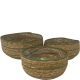 Natural Reed & Sage  S/3 Bowls