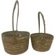 Natural Reed & Sage S/2 Round Handled