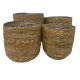 Natural Reed & Grey  S/4 Planters