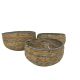 Natural Reed & Grey S/3 Bowls 23cm-29cm