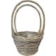Grey Wicker Set of Two Round Handled 