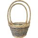 Grey & Natural Wicker Set of Two Round Handled 