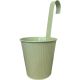 GREEN RIBBED ZINC HANGER 13.5*13.5*30cm