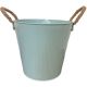 DUCK EGG RIBBED PLANTER 24*22*17cm WITH HANDLES