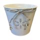 Snowflake Zinc Pot with ribbon & Bell 16cm 