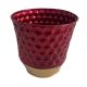 Red Honeycomb Zinc Pot 13cm 