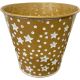 Gold Zinc Pot with White Stars 14cm 