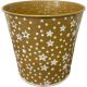 Gold Zinc Pot with White Stars 16cm 