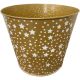 Gold Zinc Pot with White Stars 22.5cm 