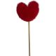 RED FLUFFY HEART PICK -6.5*5*50cm