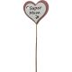 SUPER MUM WOODEN HEART PICK -7.5*1*5*50cm