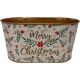 MERRY XMAS LEAF ZINC OVAL 19.5CM