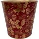 RED/GOLD XMAS HOLLY ZINC POT 15CM