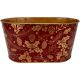 RED/GOLD XMAS HOLLY ZINC OVAL 19.5CM