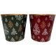 XMAS TREE 13.4CM RED&GREEN POT ZINC