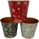 XMAS SNOWFLAKE 22CM POT ZINK