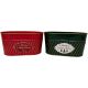 MERRY XMAS RED&GREEN 28.7CM OVAL ZINC