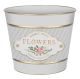 White Flower & Garden Zinc Pot-17.8*16.5*13.4cm