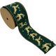 GREEN XMAS RIBBON GOLD DEER